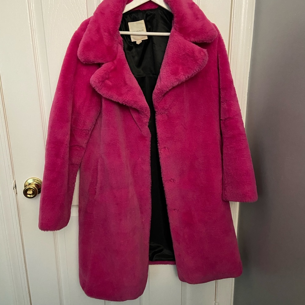 Avec Les Filles Fuchsia Teddy Coat